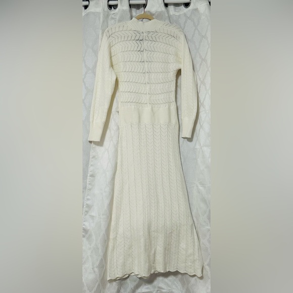 Crochet Cream Maxi Dress - Picture 14 of 15